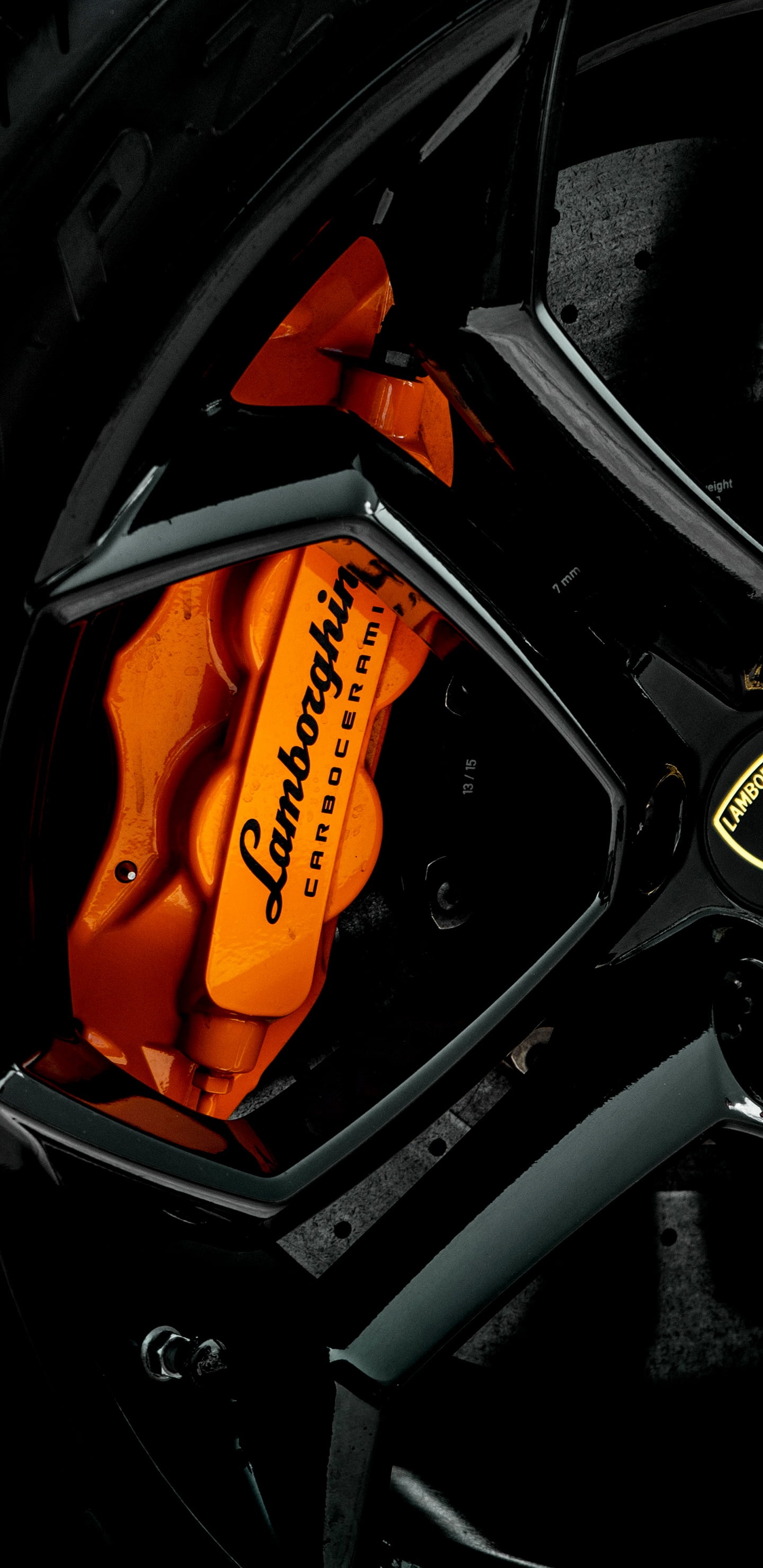 Обои тормоз, легковые автомобили, Ламборджини, спорткар, lamborghini уракан в разрешении 1440x2960