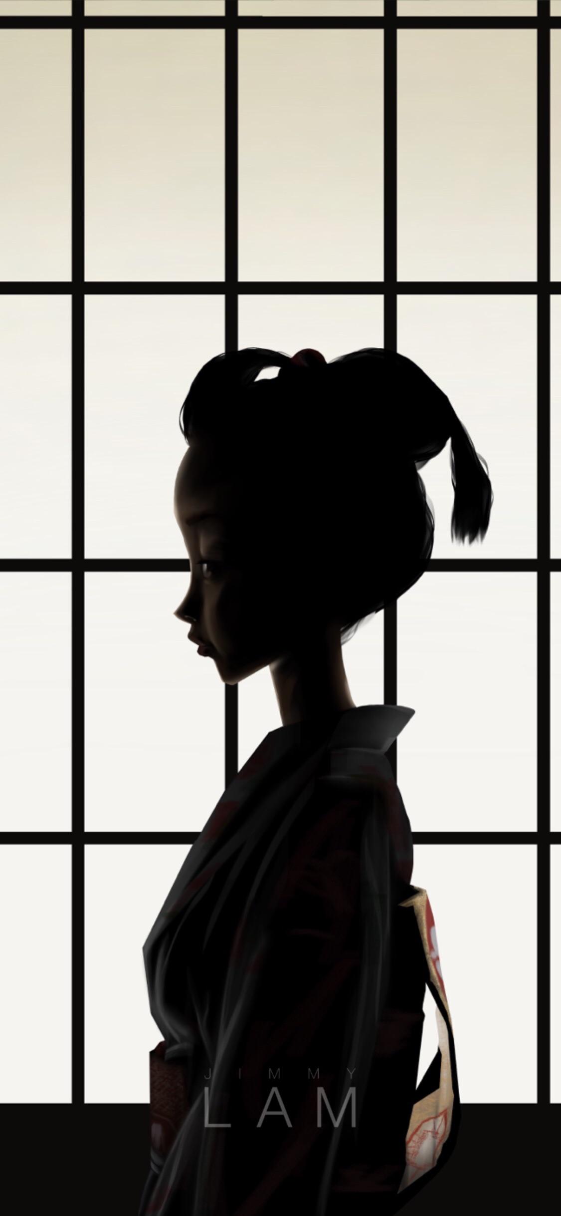 Обои женщина, черный, полутона и оттенки, монохромный, арт в разрешении 1125x2436