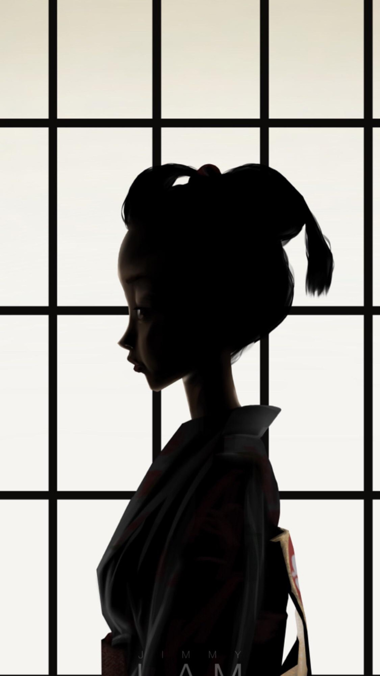 Обои женщина, черный, полутона и оттенки, монохромный, арт в разрешении 750x1334