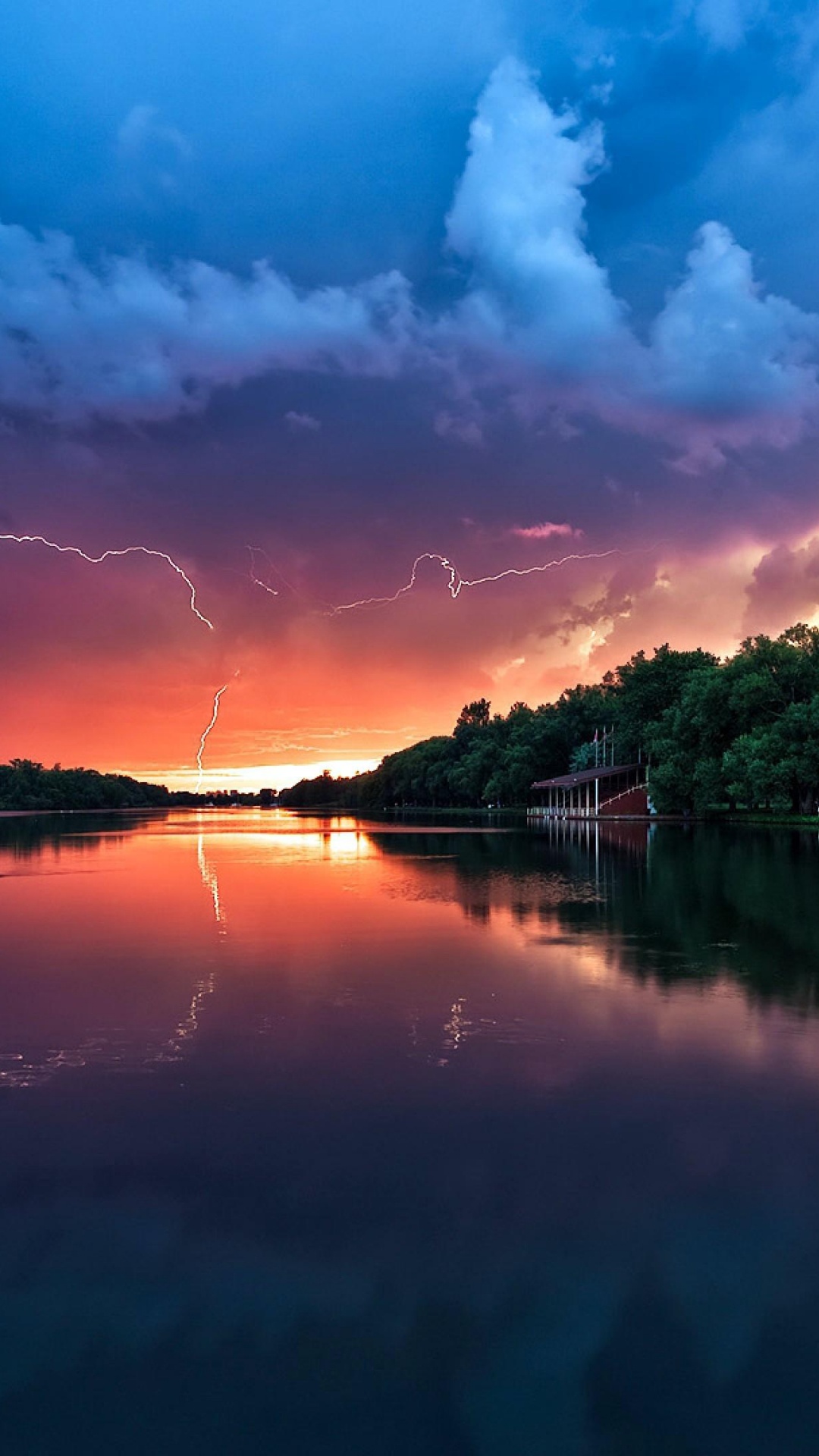 Обои Грейт-Фолс-парк, водопад, природа, облако, отражение в разрешении 1080x1920