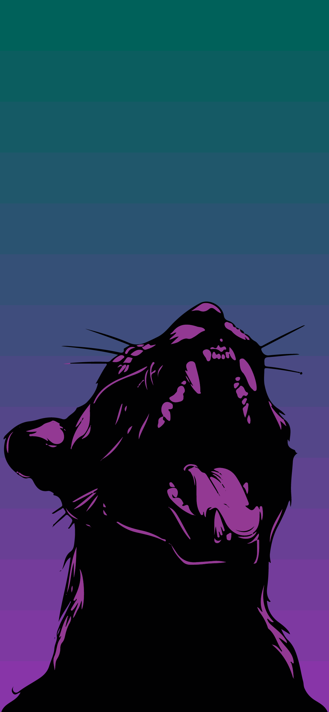 Обои Черная пантера, живопись, иллюстрация, рисование, графика в разрешении 1125x2436