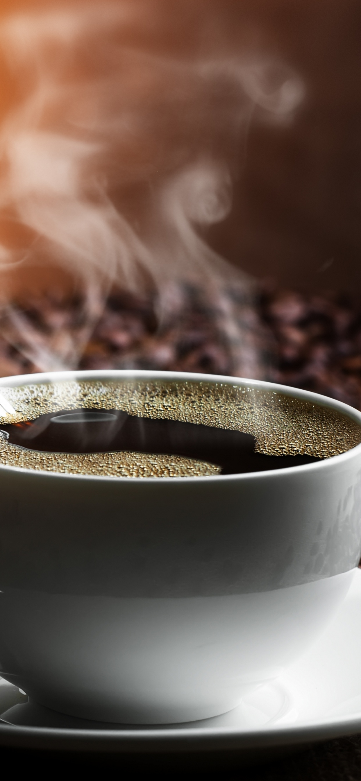 Обои кофейная чашка, кофейное зерно, чашка, кофеин, растворимый кофе в разрешении 1242x2688