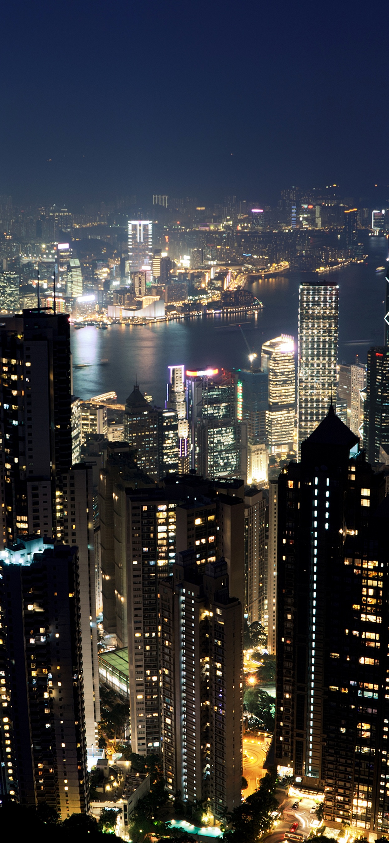 Обои Гавань Виктория, город, небоскреб, городской пейзаж, метрополия в разрешении 1242x2688