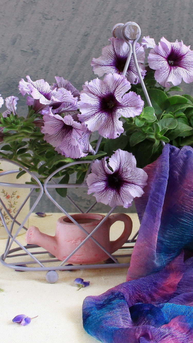 Обои натюрморт, пурпур, сирень, живопись, Фиолетовый в разрешении 750x1334