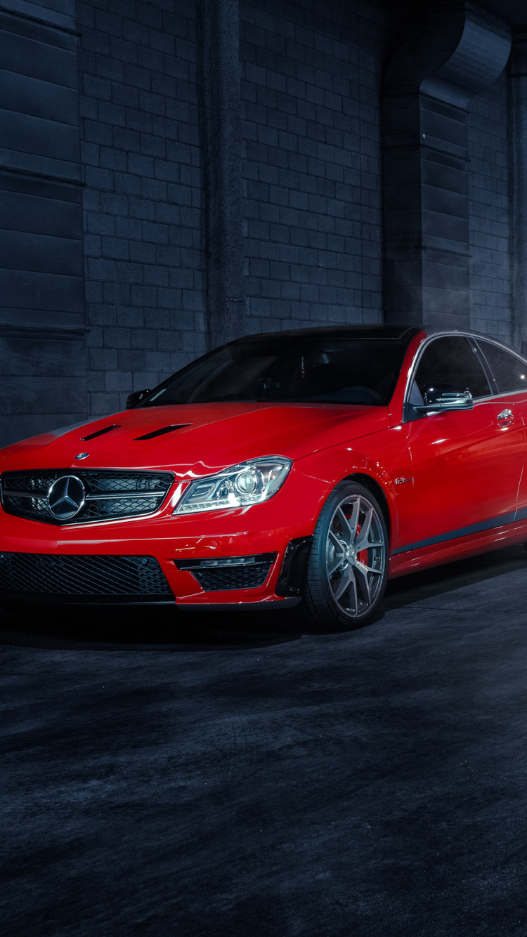 Обои авто, обод, Литые диски, колесо, Mercedes-Benz C 63 AMG в разрешении 750x1334