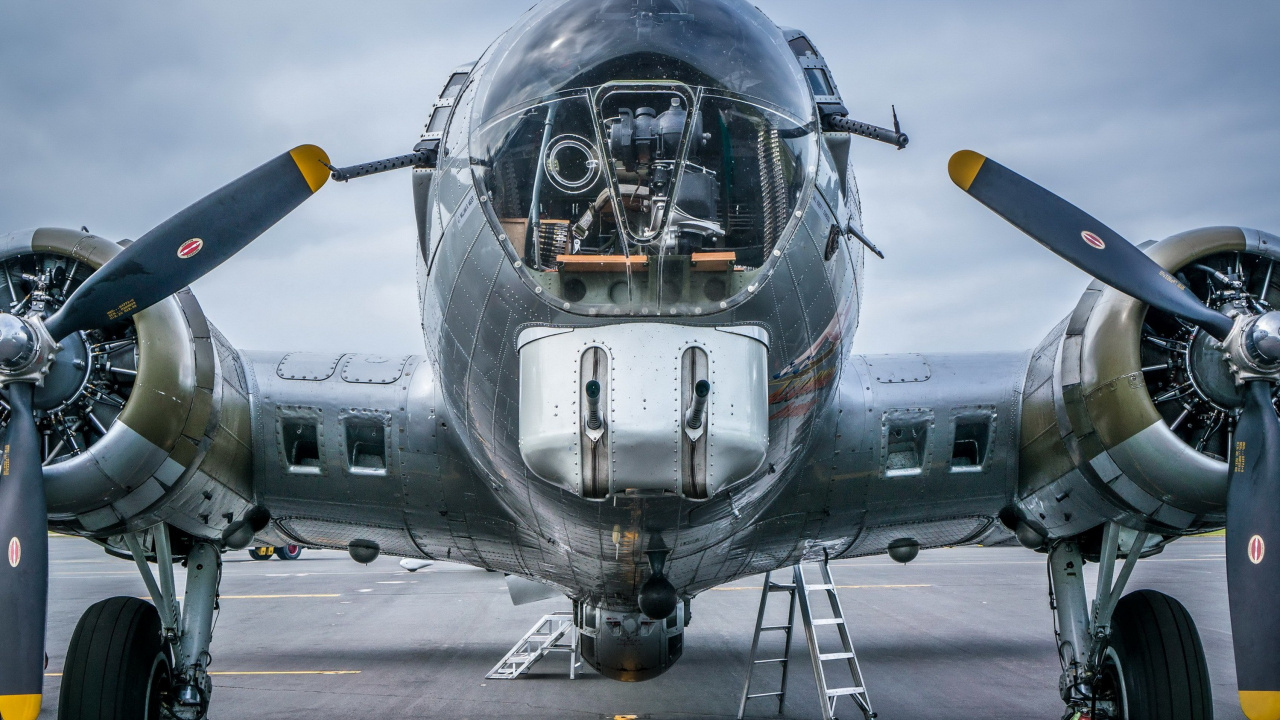 Обои Боинг б-17 летающая крепость, военный самолет, самолеты, самолет, авиация в разрешении 1280x720