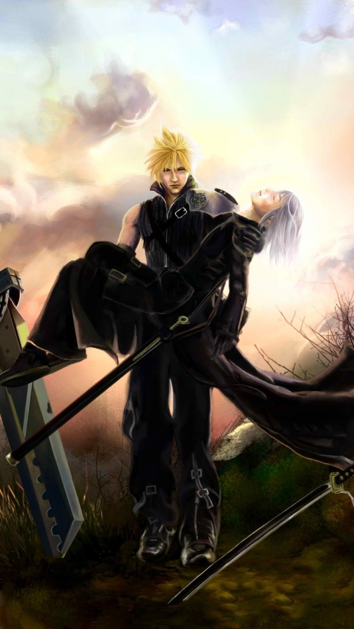 Обои Клауд страйф, Сефирот, Айрис Гейнсборо, Тифа Локхарт, облако в разрешении 720x1280