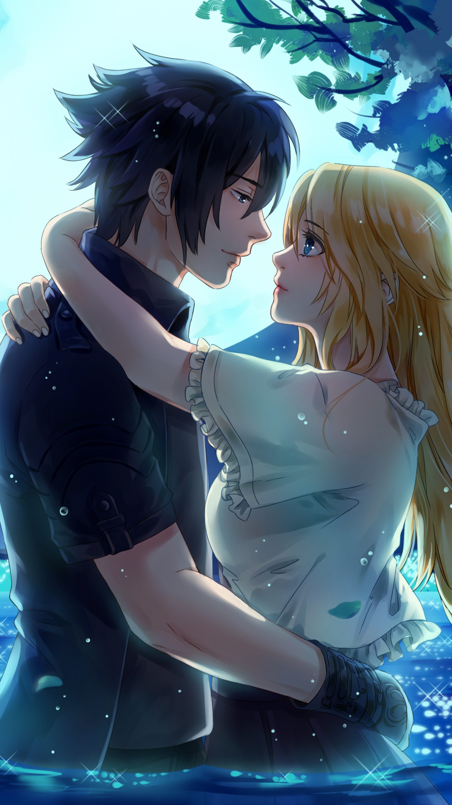 Обои вода, final fantasy xiii, final fantasy, видеоигра, взаимодействие в разрешении 1440x2560