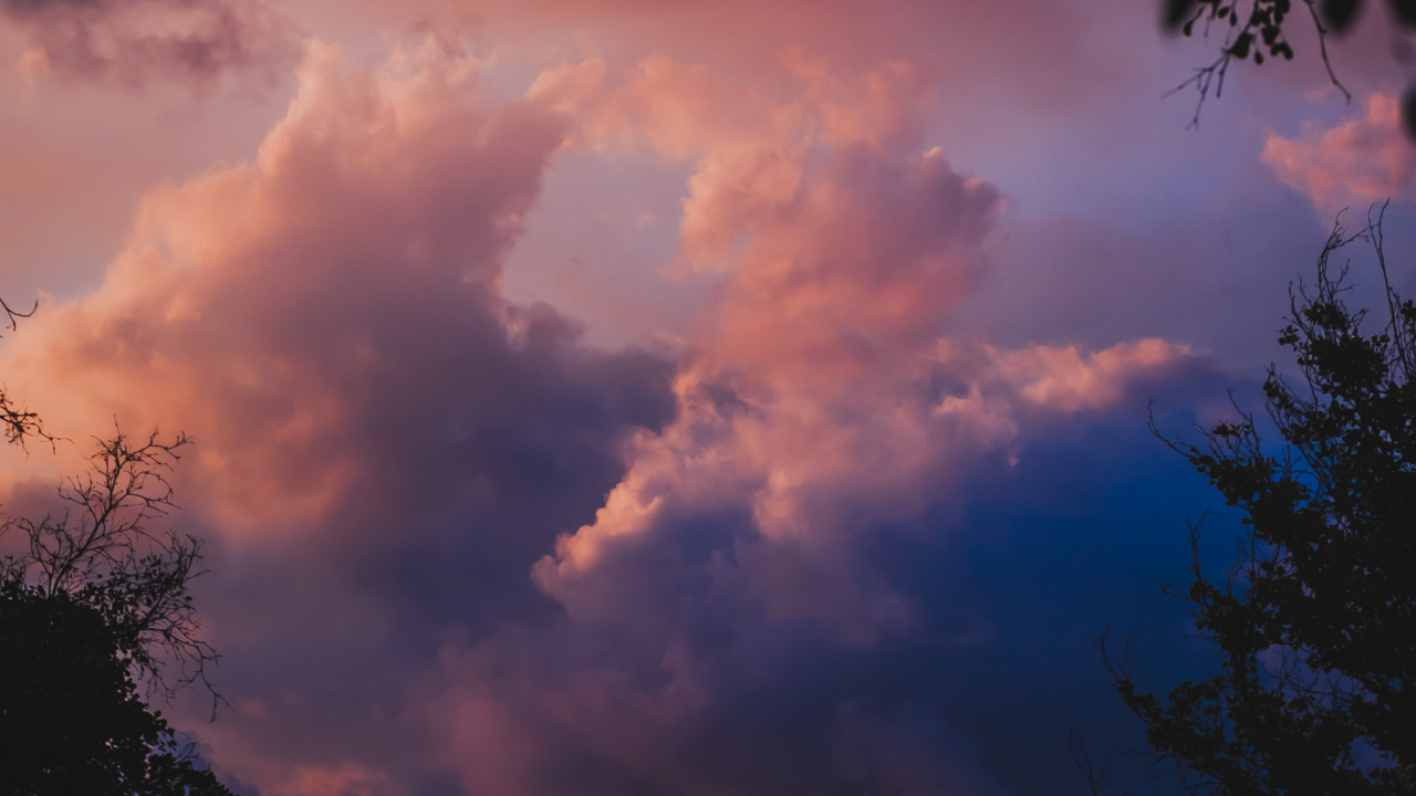 Обои облако, синий, дневное время, природа, кучевое облако в разрешении 1280x720