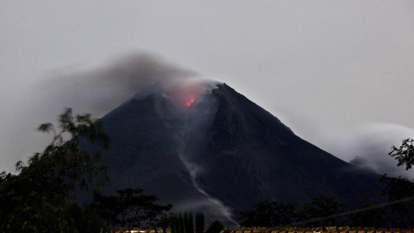 Обои типы вулканических извержений, вулкан, лава, вулканический пепел, щитовой вулкан в разрешении 1366x768