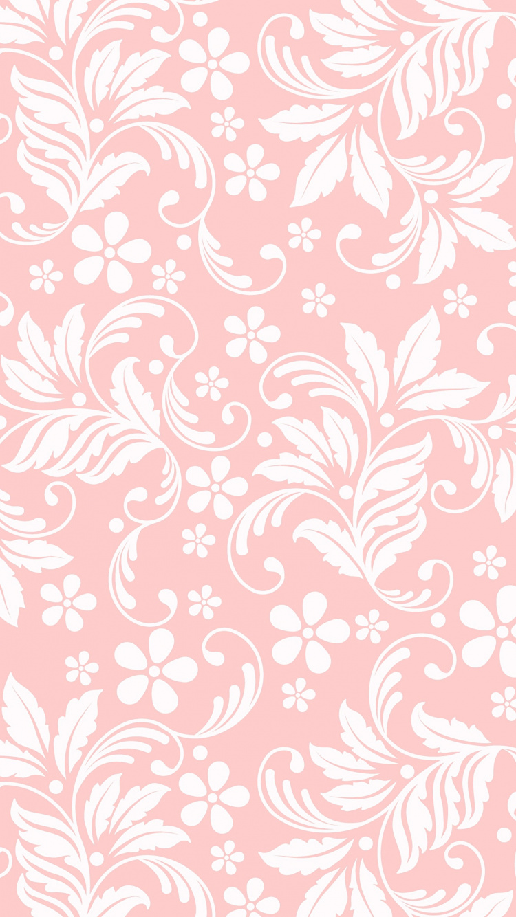Обои узор, дизайн, текстура, розовый, цветочный дизайн в разрешении 750x1334