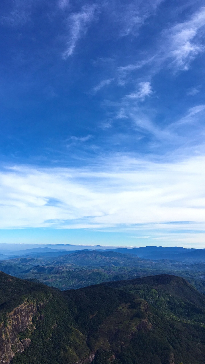 Обои синий, облако, горизонт, дневное время, кучевое облако в разрешении 720x1280