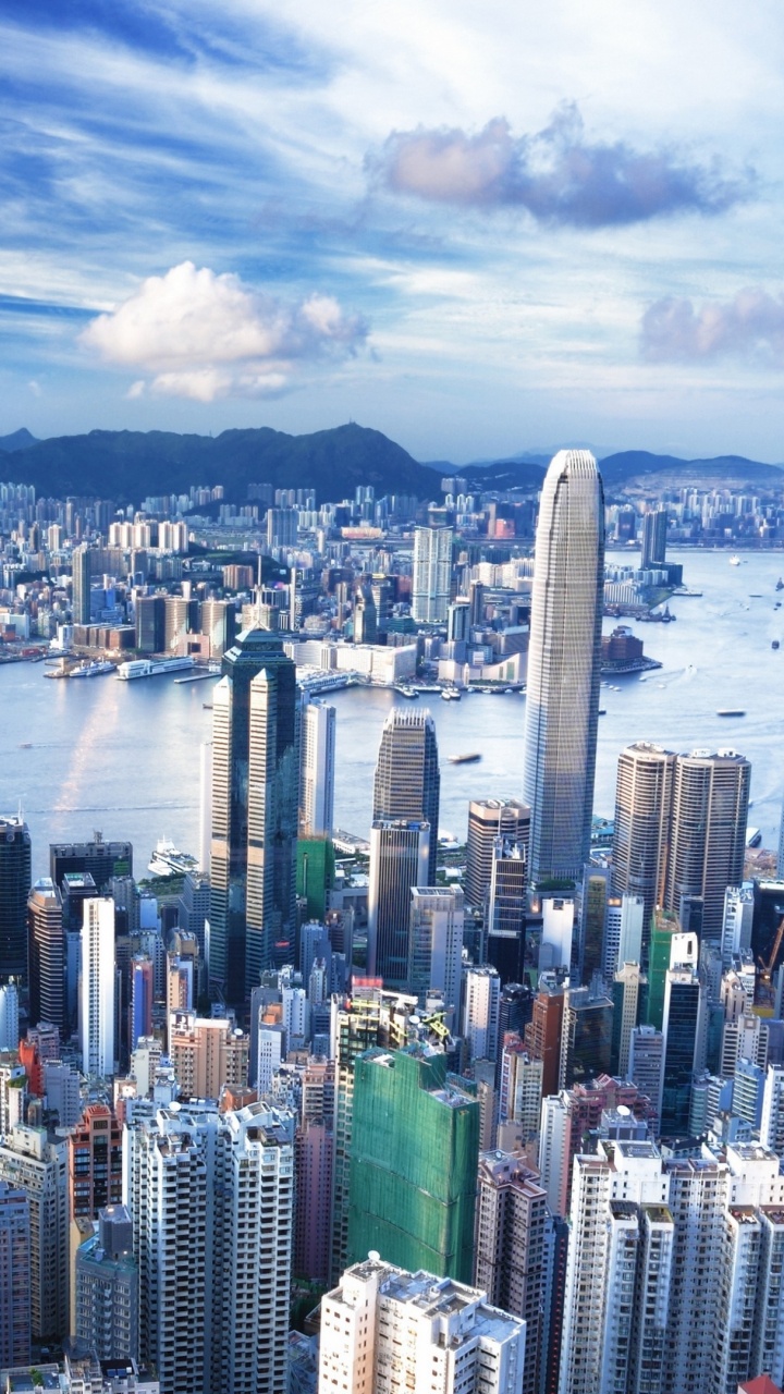 Обои небоскреб, городской пейзаж, город, городской район, метрополия в разрешении 720x1280