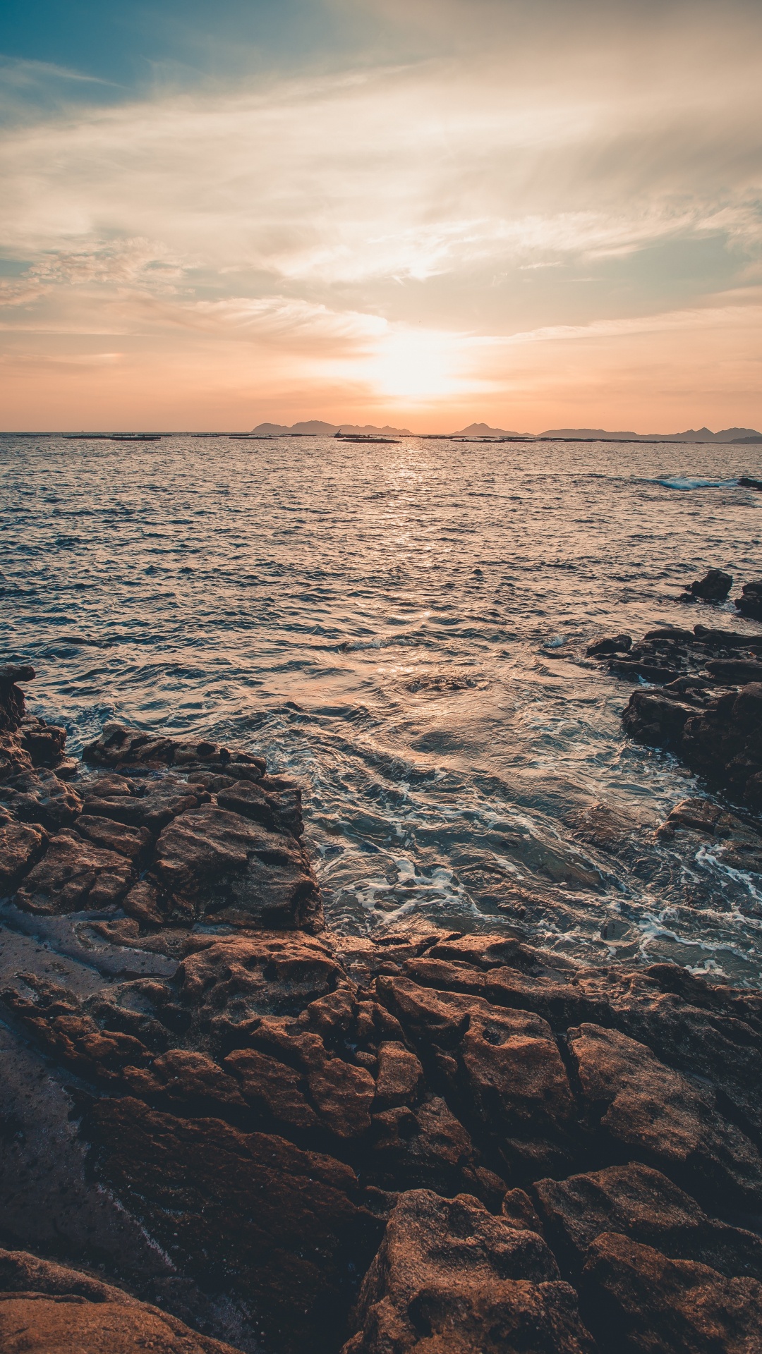 Обои послесвечение, море, облако, вода, атмосфера в разрешении 1080x1920