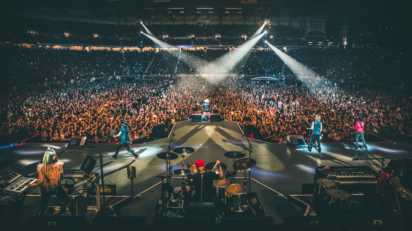 Обои Not in This Lifetime Tour, Guns N Roses, концерт, Представление, развлечение в разрешении 1366x768