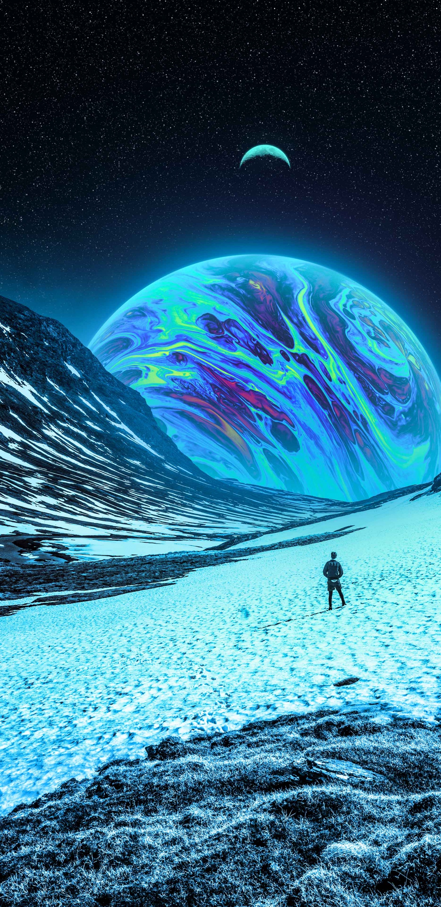 Обои атмосфера, свет, мир, природа, снег в разрешении 1440x2960