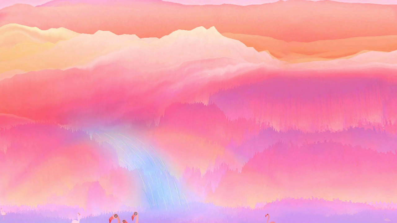 Обои Huawei, Honor Magic 2, huawei honor 8x, атмосфера, розовый в разрешении 1280x720