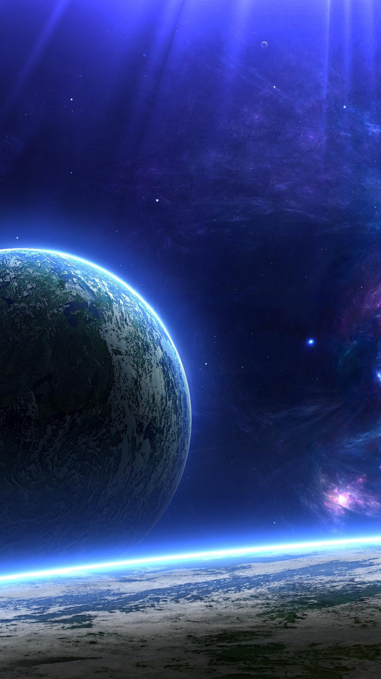 Обои космическое пространство, атмосфера, астрономический объект, планета, космос в разрешении 750x1334