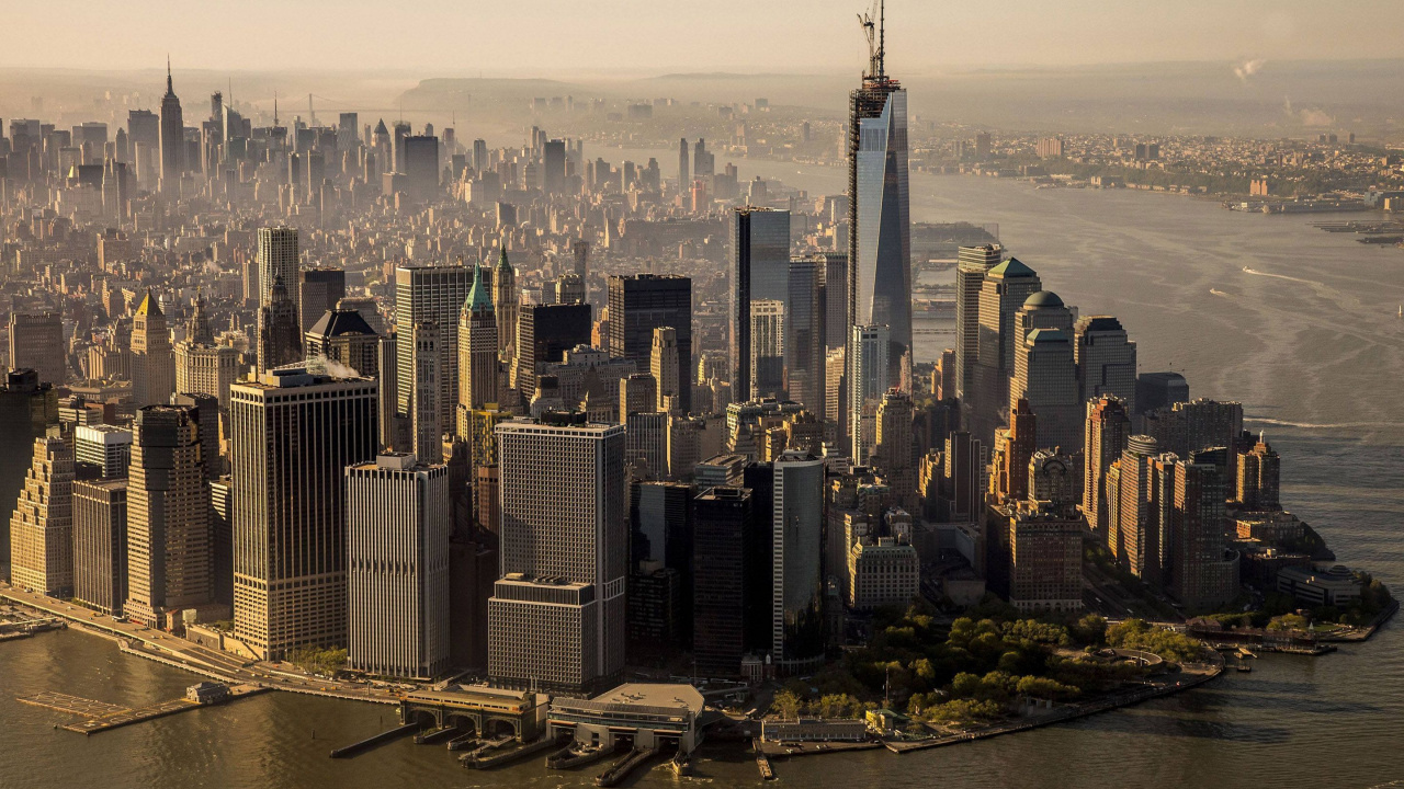 Обои городской пейзаж, небоскреб, город, метрополия, линия горизонта в разрешении 1280x720