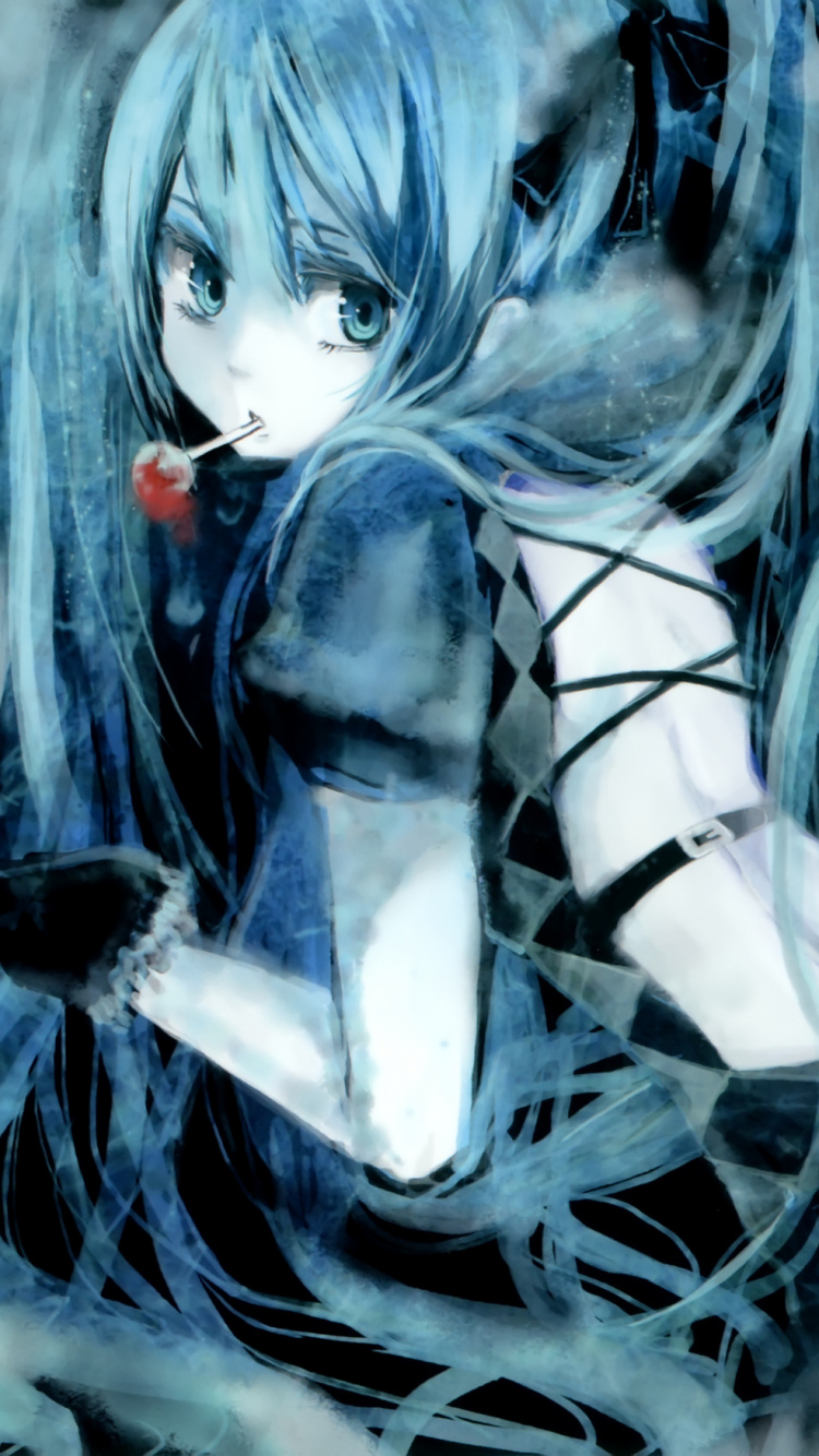 Обои Хацунэ Мику, вокалоид, аниме, мифология, вымышленный персонаж в разрешении 750x1334