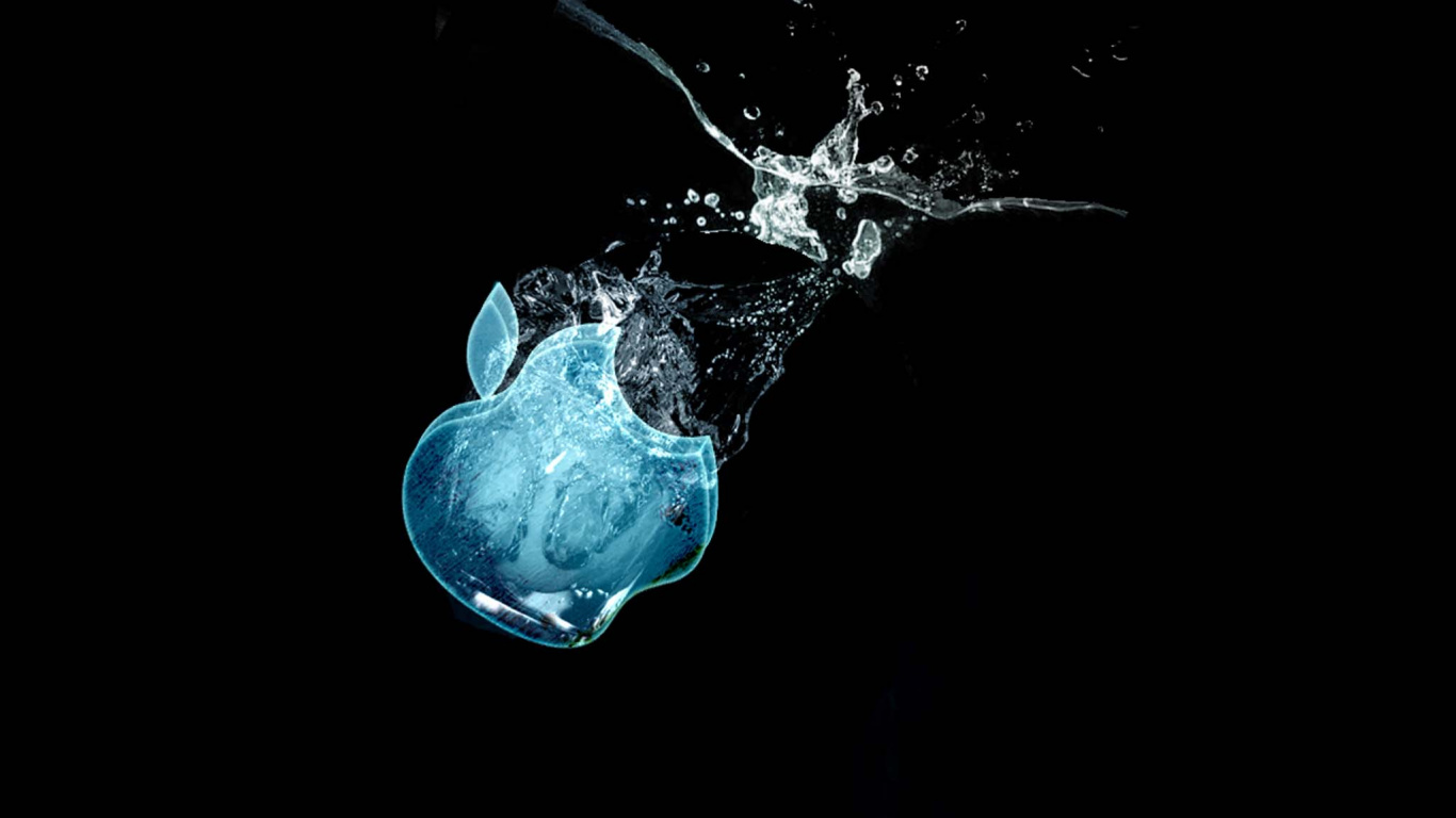 Обои apple, вода, дизайн, земля, графика в разрешении 1366x768
