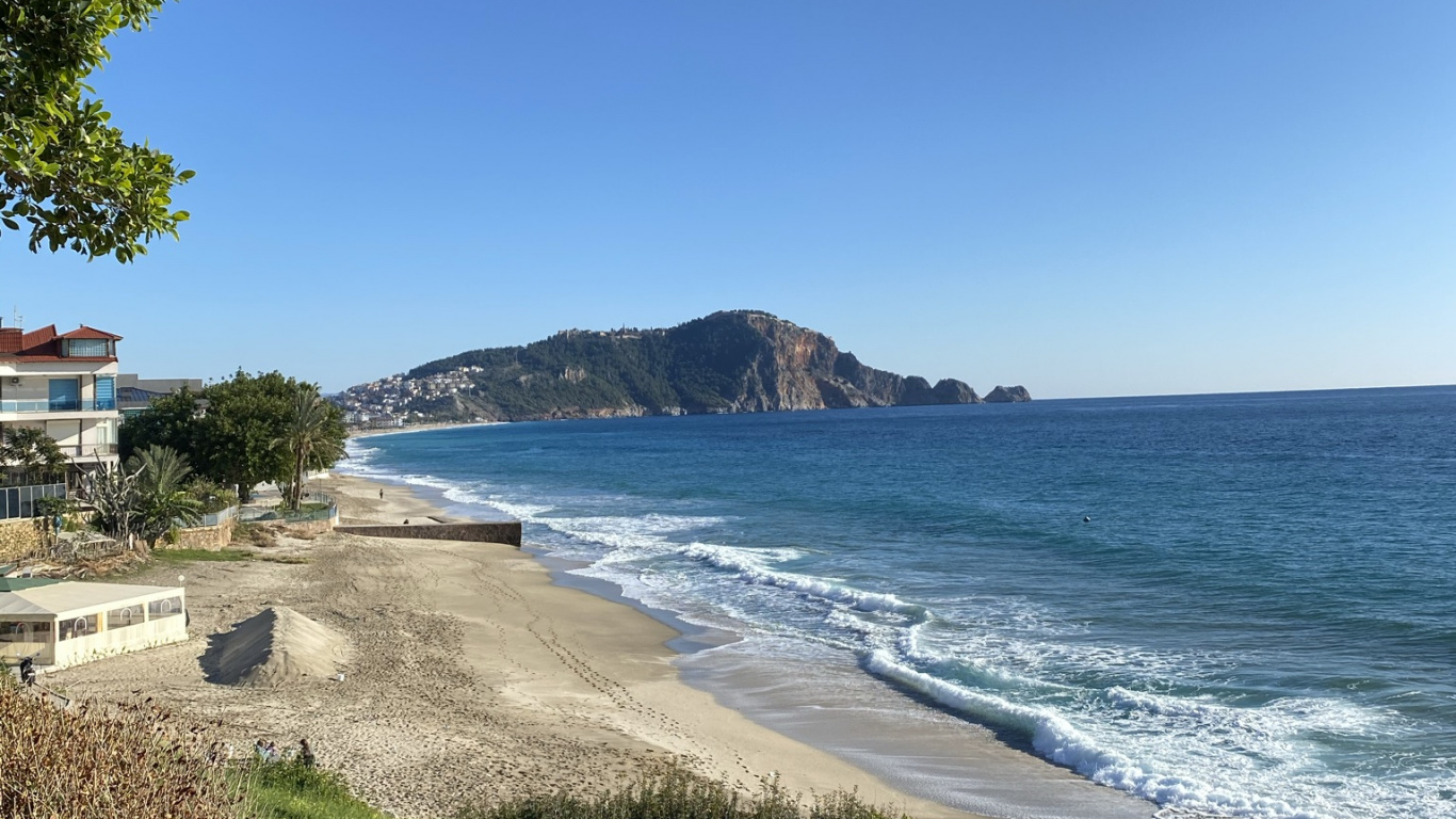 Обои Клеопатра Бич, побережье, вода, растение, гидроресурсы в разрешении 1366x768