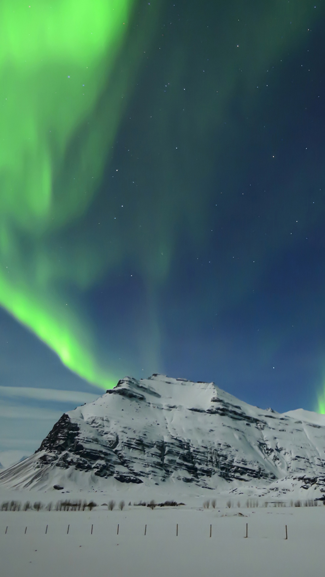 Обои Аврора, Арктика, зима, пейзаж, Markarfljtsgljfur в разрешении 1080x1920
