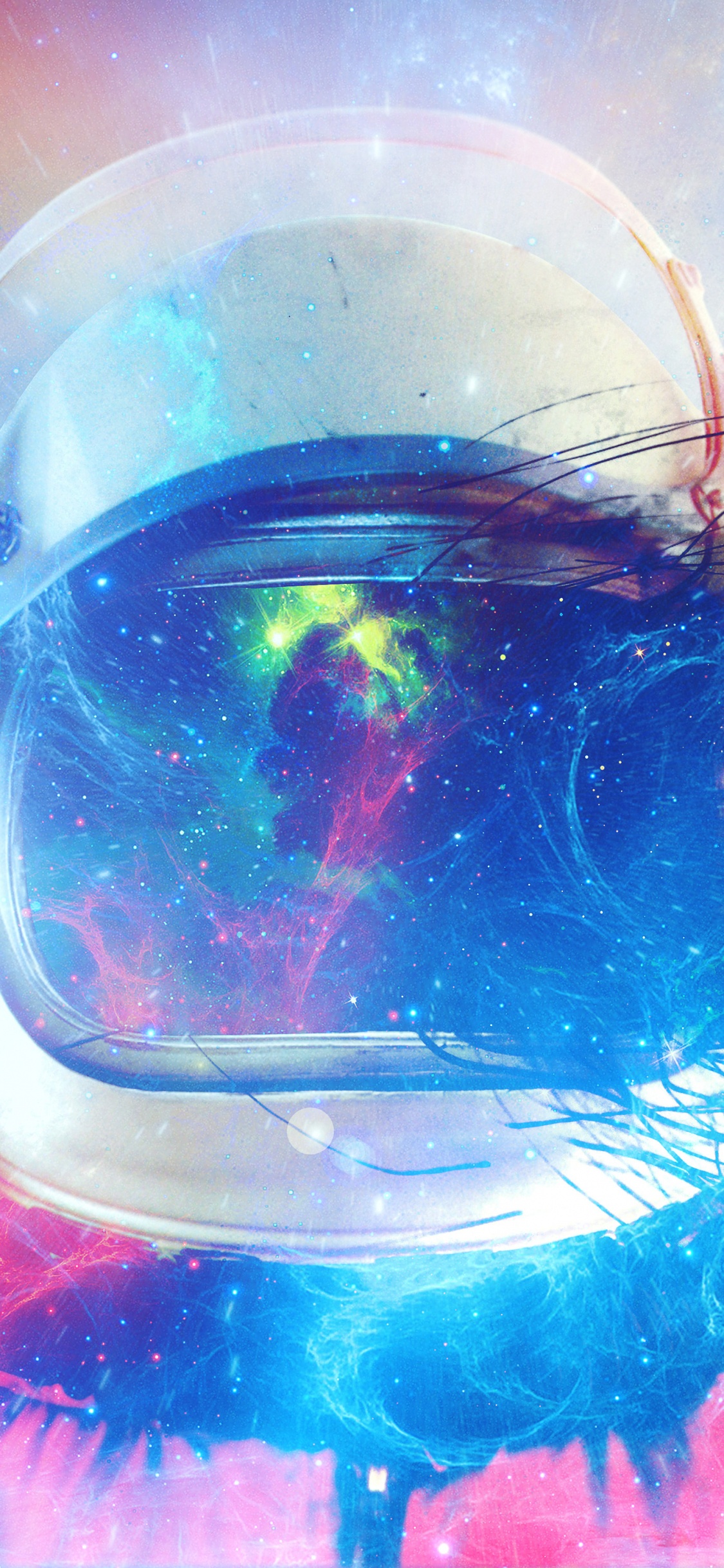 Обои астронавт, иллюстрация, графический дизайн, космос, арт в разрешении 1125x2436