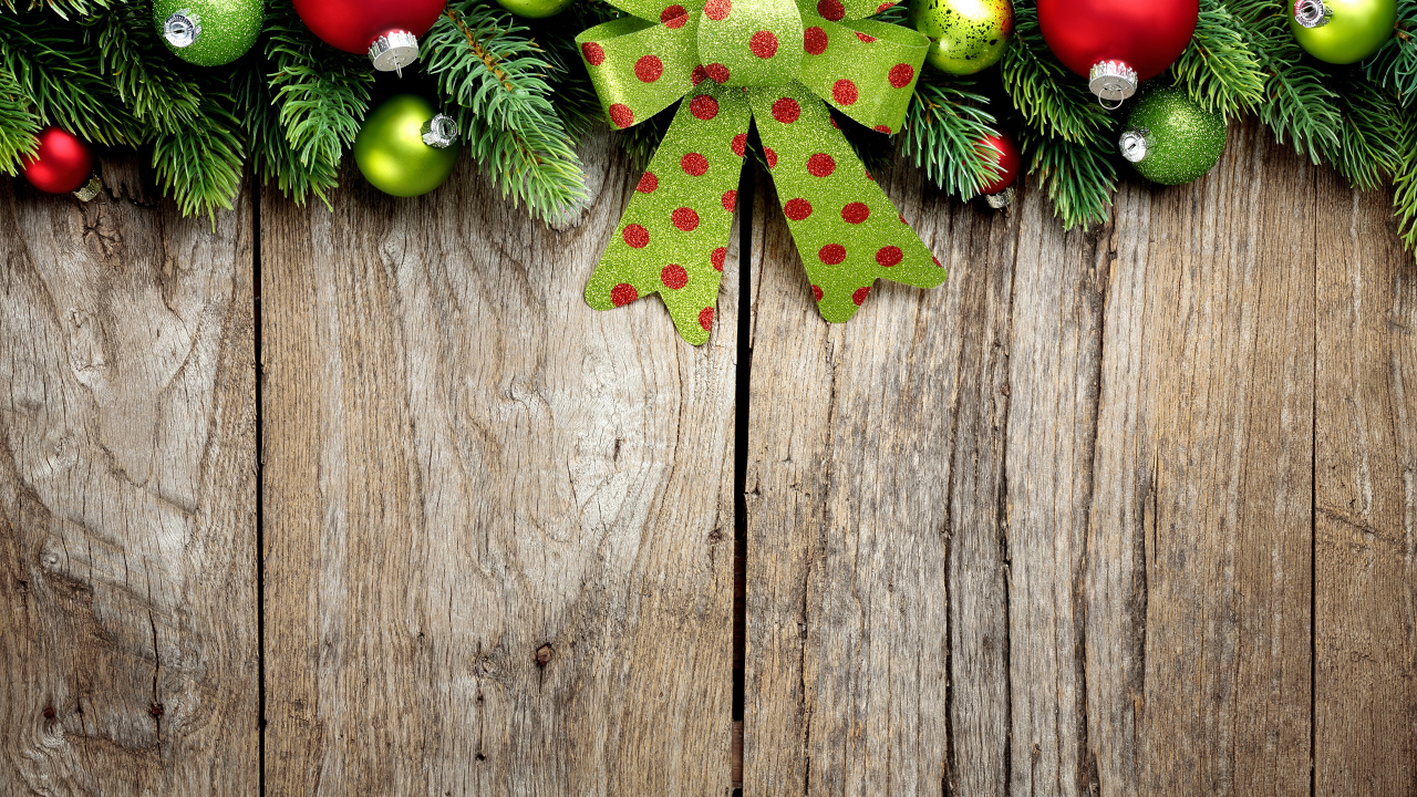 Обои Рождественский день, рождественский орнамент, Рождественские украшения, ветвь, дерево в разрешении 1280x720