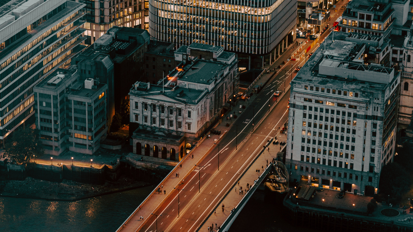 Обои населенный пункт, метрополия, архитектура, город, вода в разрешении 1366x768