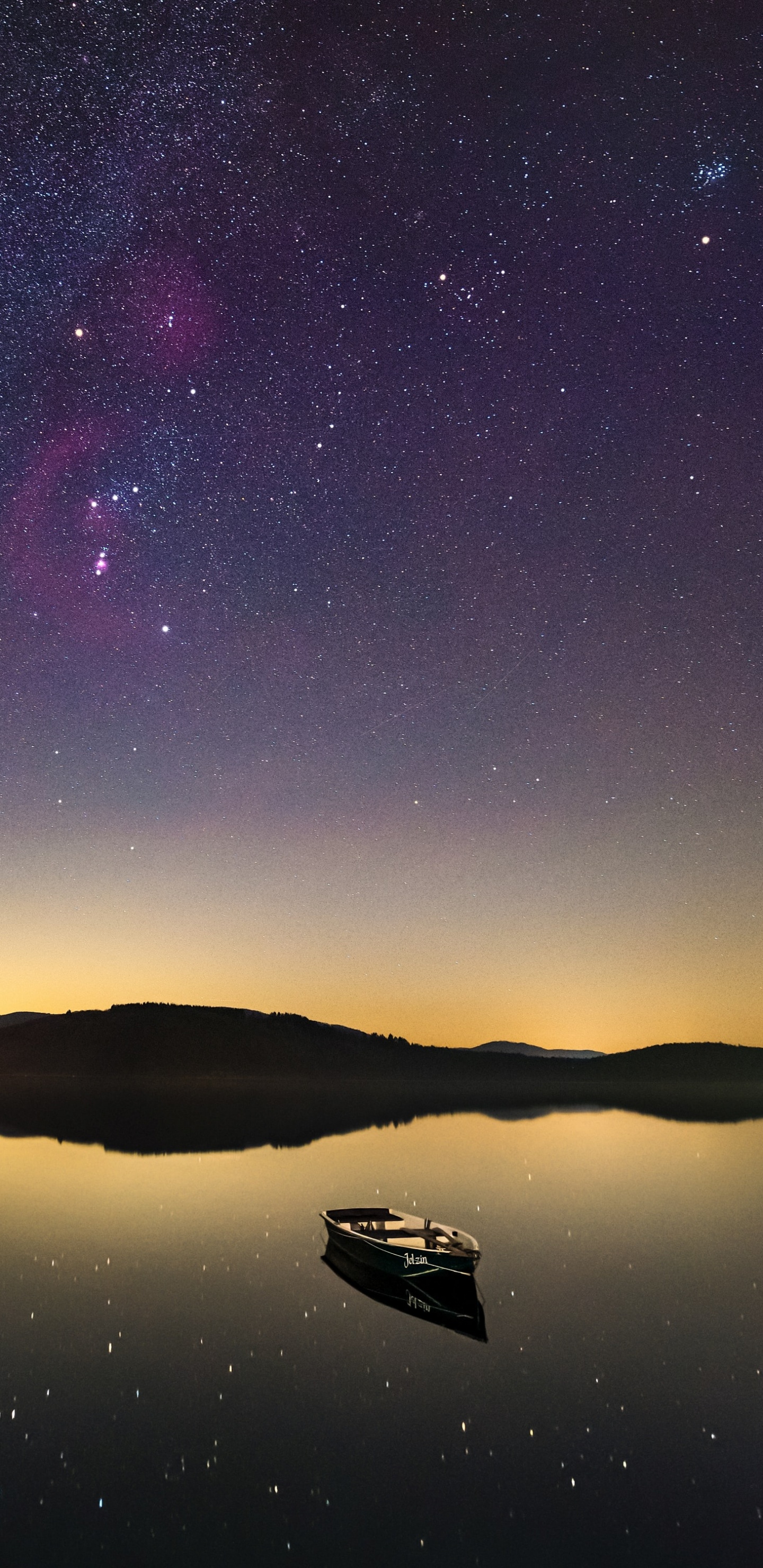 Обои ночная лодка, ночь, звезда, soundcloud, Млечный Путь в разрешении 1440x2960