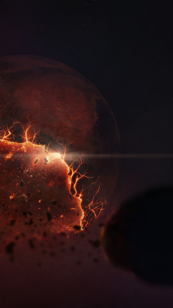 Обои земля, планета, космос, тепло, пламя в разрешении 720x1280