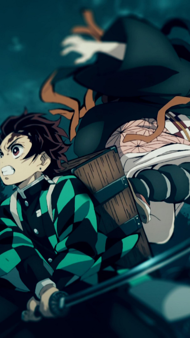 Обои убийца демонов, Танджиро Камадо, убийца демонов kimetsu no yaiba, аниме, Манга Shnen в разрешении 750x1334