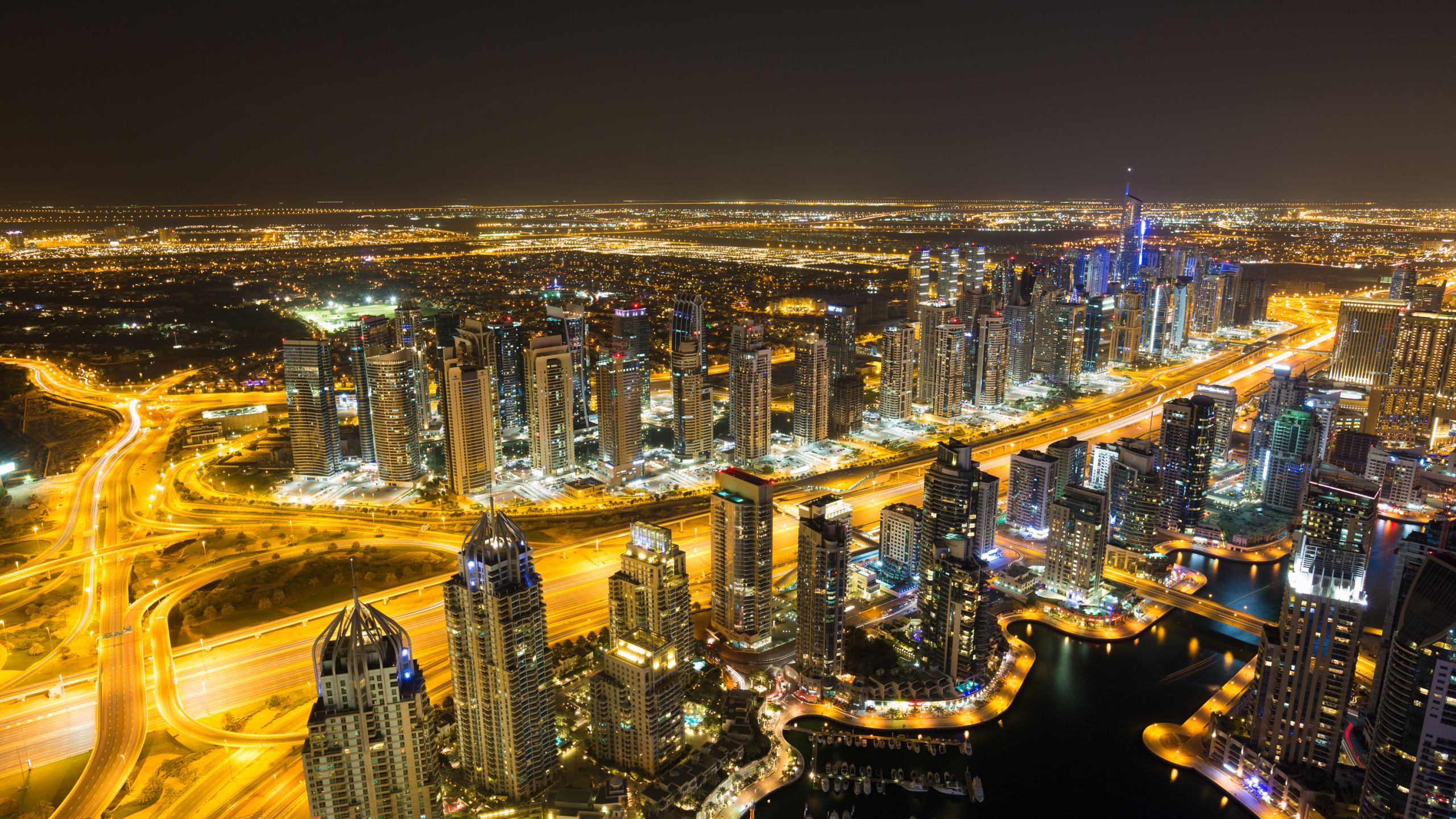 Обои Бурдж Халифа, городской пейзаж, город, метрополия, городской район в разрешении 2560x1440