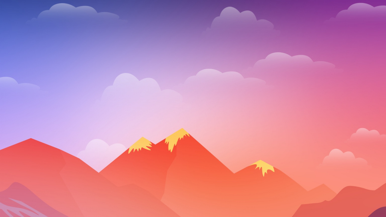 Обои пейзажи гор, облако, атмосфера, послесвечение, гора в разрешении 1280x720