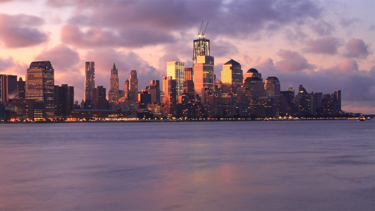 Обои линия горизонта, небоскреб, город, городской пейзаж, городской район в разрешении 1280x720