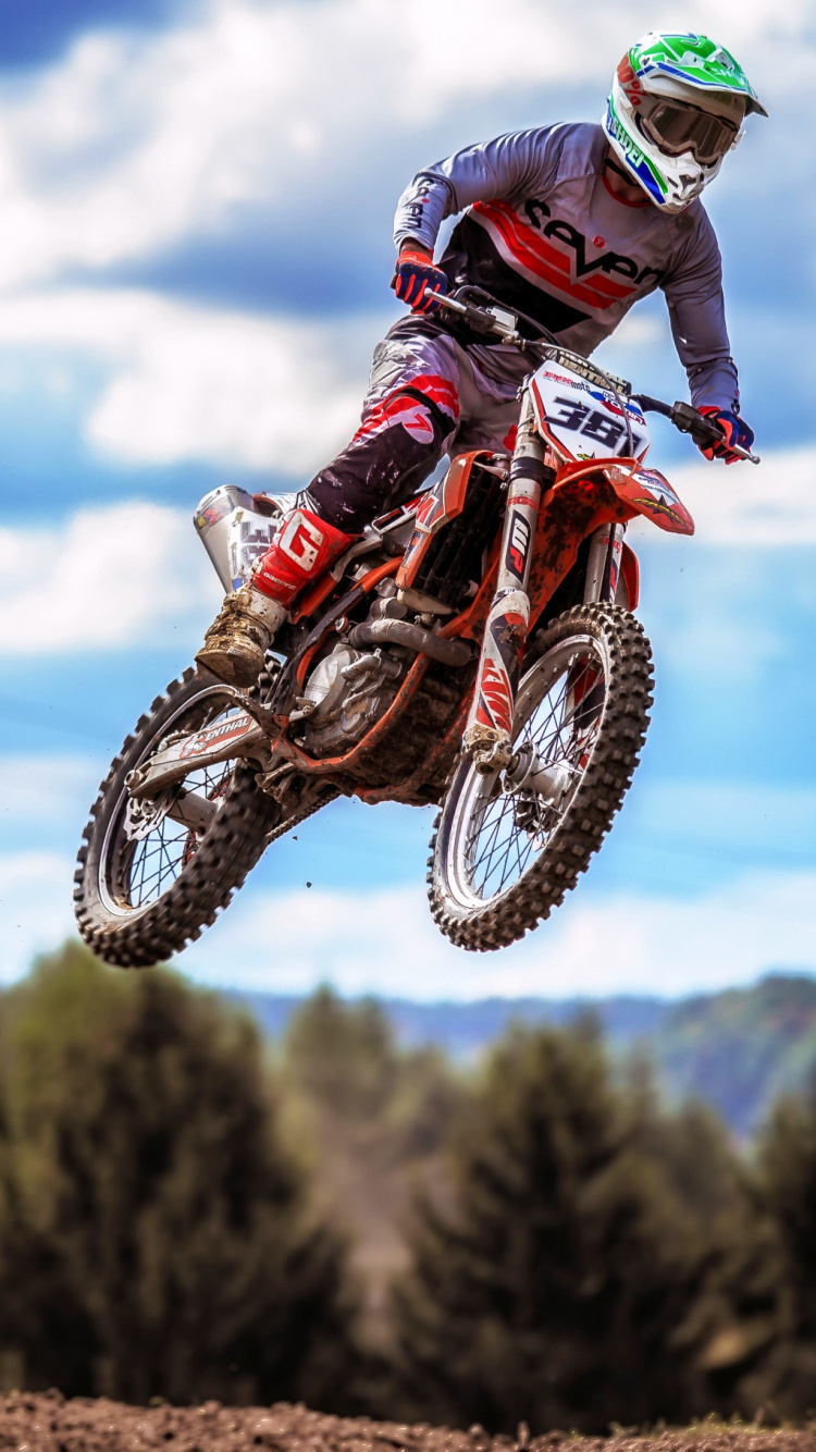 Обои мотоцикл, мотокросс, гонки на мотоциклах, гоночный, автоспорт в разрешении 750x1334