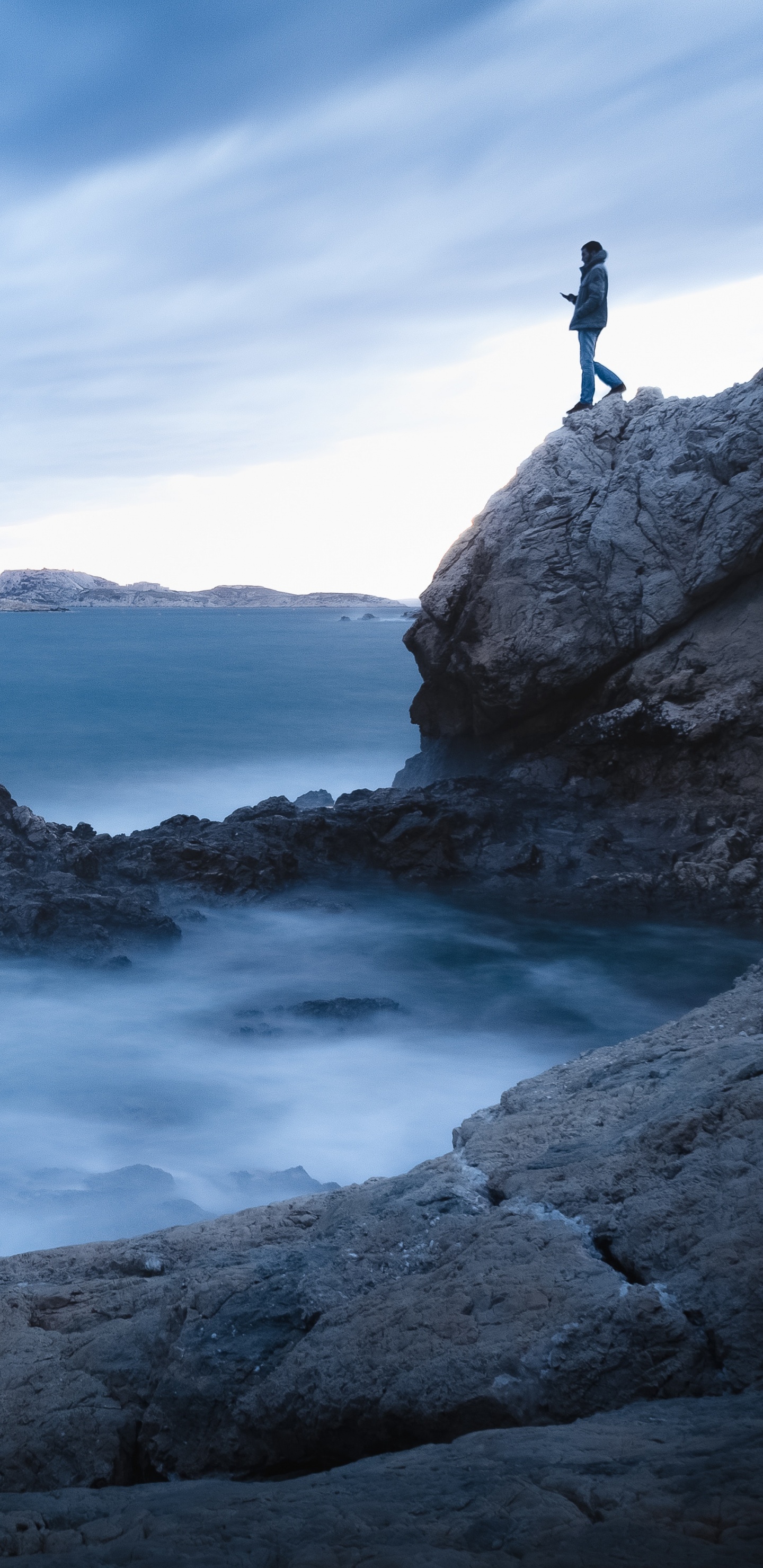 Обои море, океан, волна, вода, синий в разрешении 1440x2960