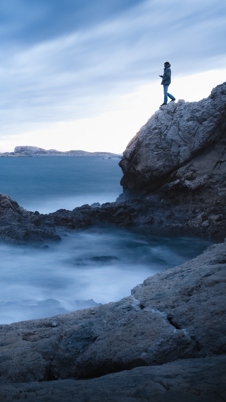 Обои море, океан, волна, вода, синий в разрешении 750x1334