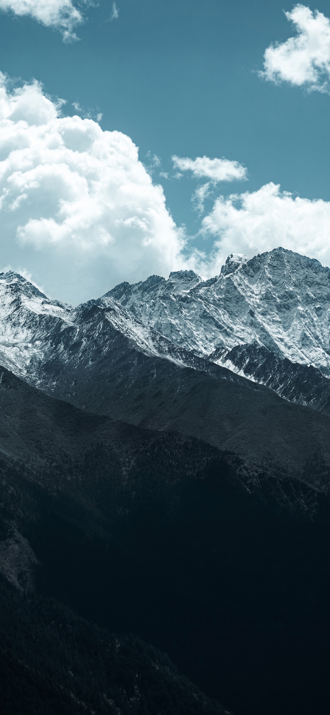 Обои облако, природа, нагорье, массив, горный хребет в разрешении 1125x2436