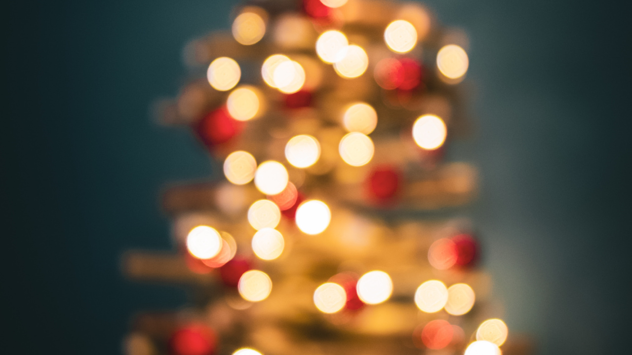 Обои Рождество, свет, Рождественские украшения, дерево, рождественский орнамент в разрешении 1280x720