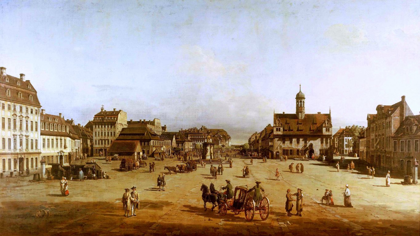 Обои масляная живопись, арт, город, история, древняя история в разрешении 1366x768