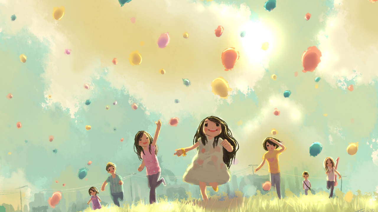 Обои иллюстрация, дружба, розовый, лепесток, солнечный свет в разрешении 1280x720