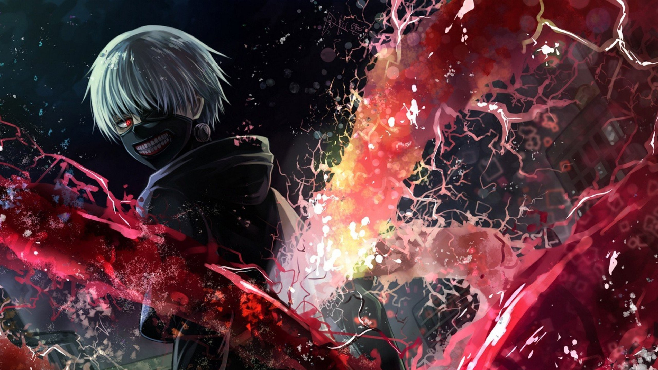 Обои Кен kaneki, Токио вурдалак, аниме, космос, графика в разрешении 2560x1440