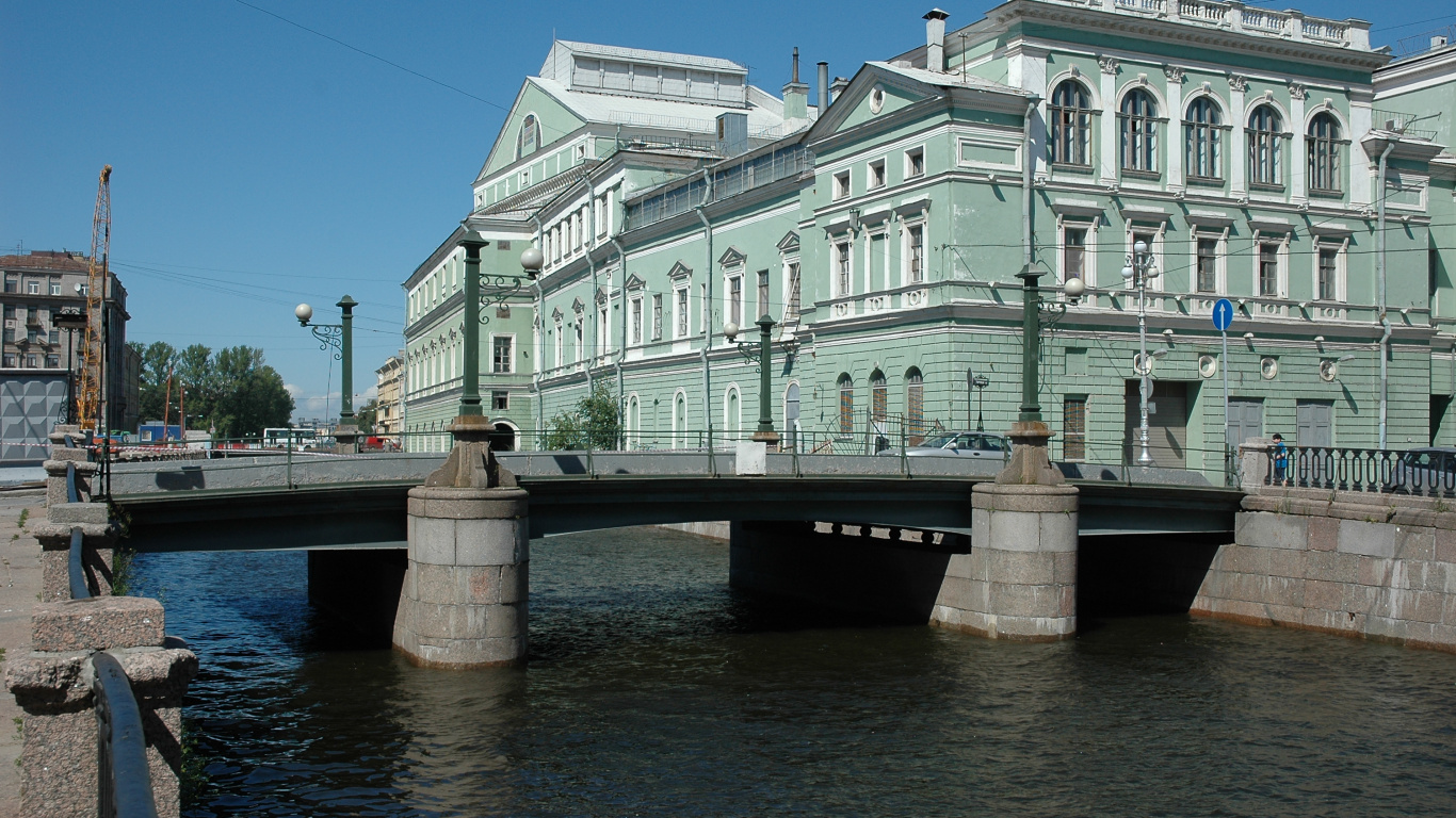 Обои мост, водный путь, здание, канал, реки в разрешении 1366x768