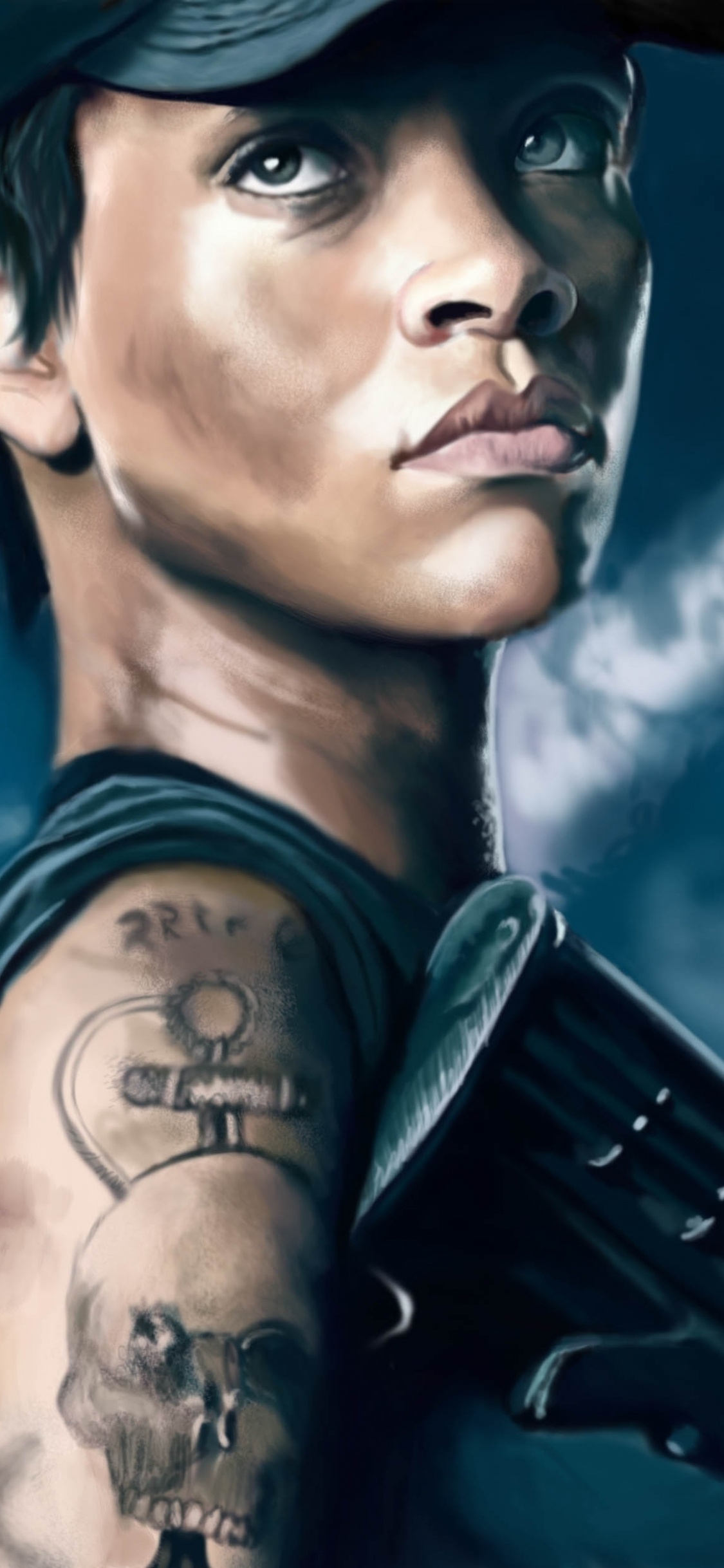 Обои Линкор, Рианна, музыкальный исполнитель, Барбадосцы, мышца в разрешении 1125x2436