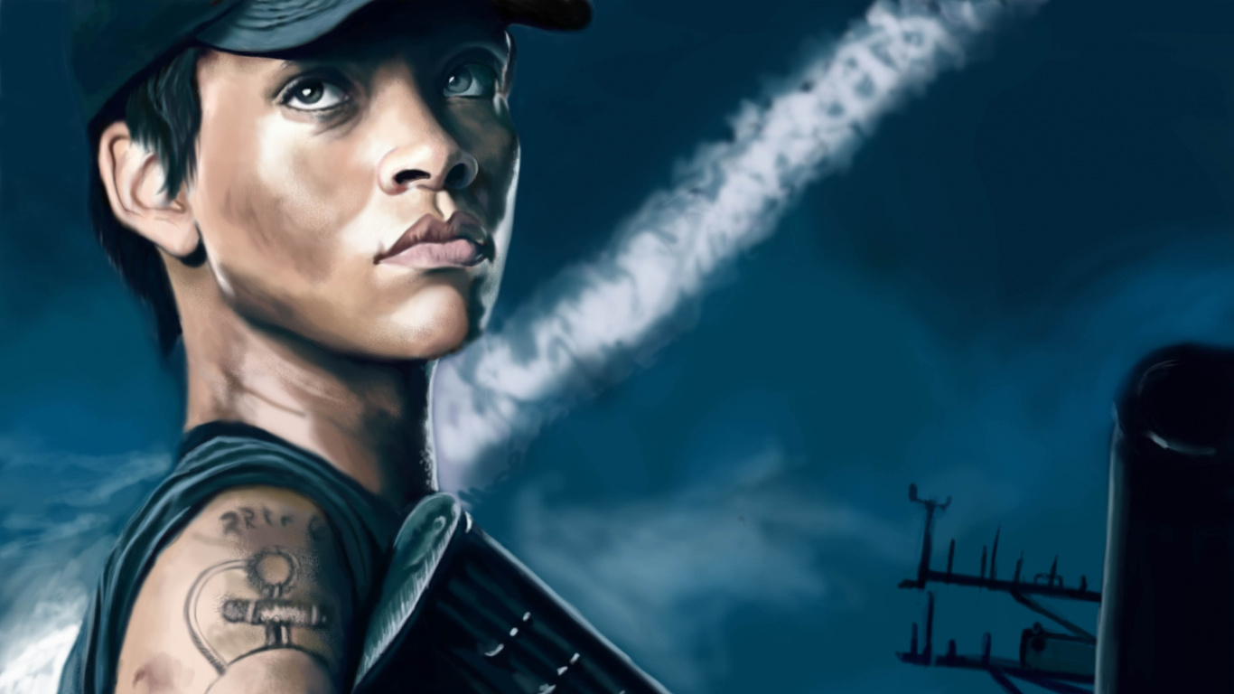 Обои Линкор, Рианна, музыкальный исполнитель, Барбадосцы, мышца в разрешении 1366x768