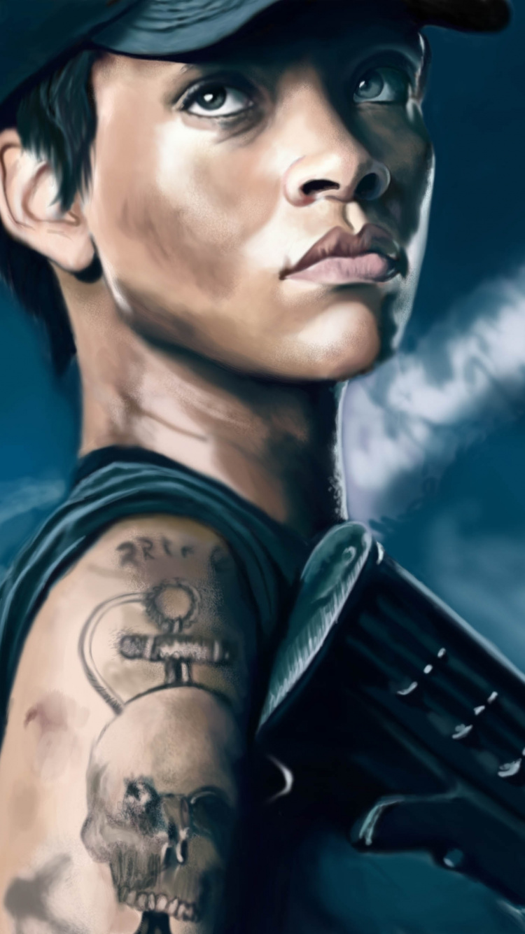 Обои Линкор, Рианна, музыкальный исполнитель, Барбадосцы, мышца в разрешении 750x1334