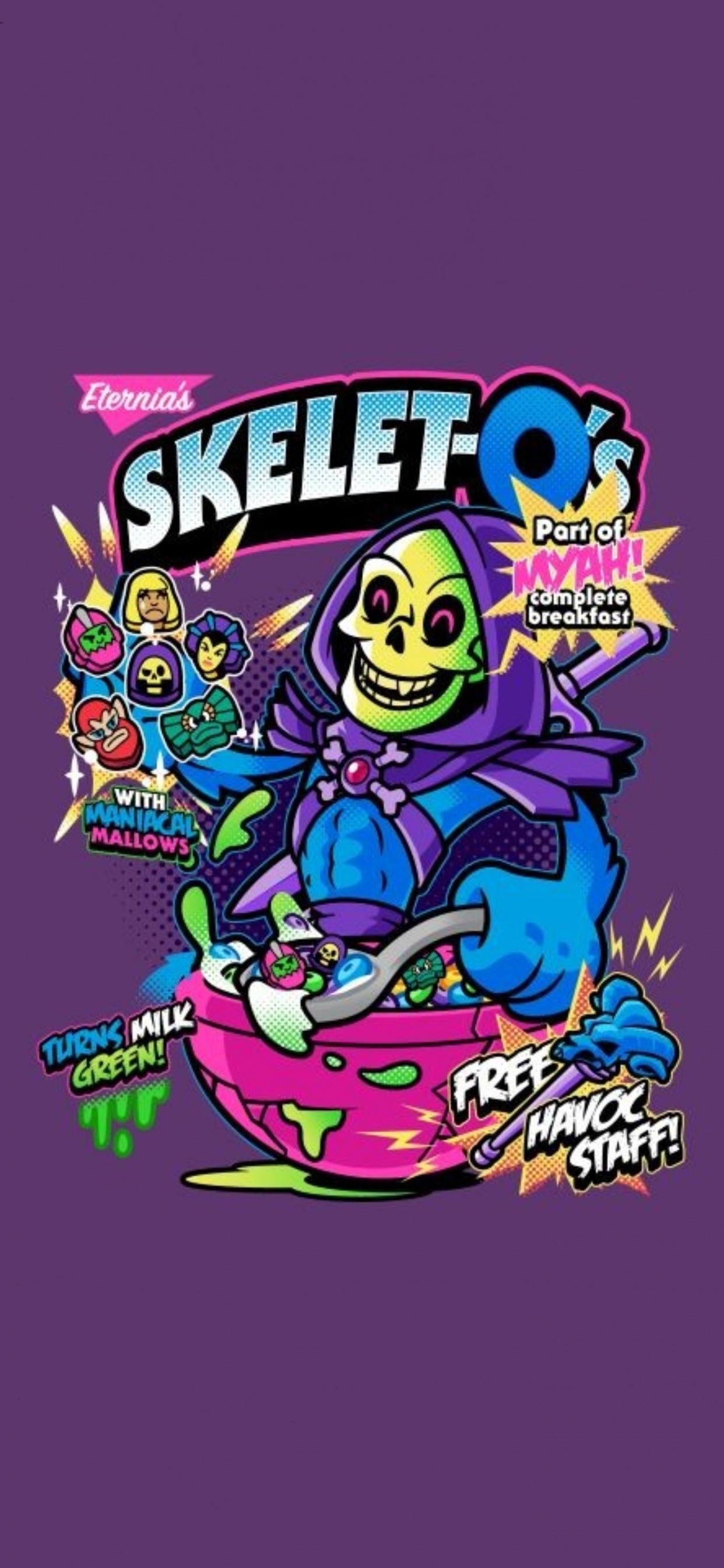 Обои скелет, графический дизайн, японский графический дизайн, мультфильм, дизайн в разрешении 1242x2688