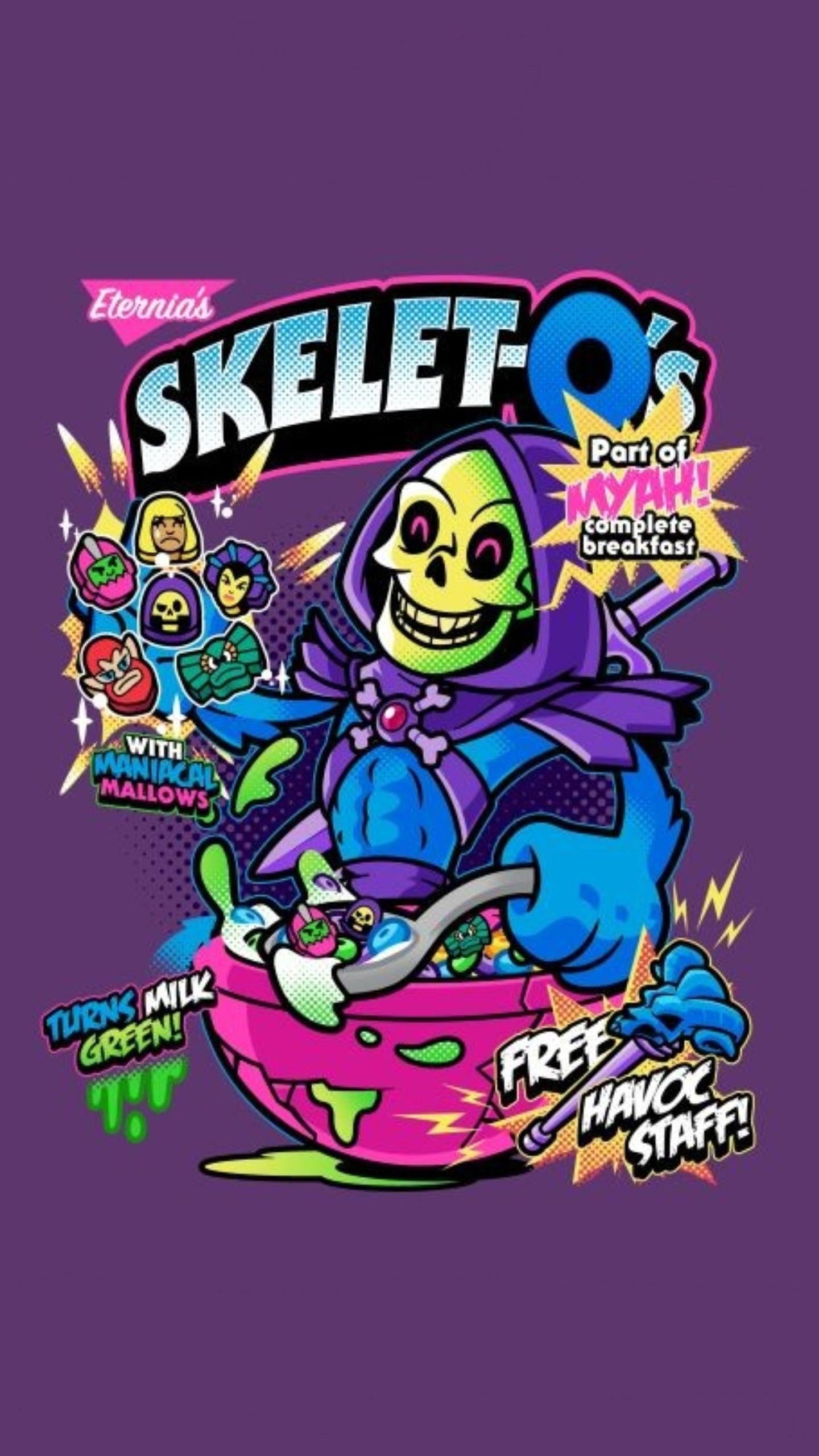 Обои скелет, графический дизайн, японский графический дизайн, мультфильм, дизайн в разрешении 1440x2560